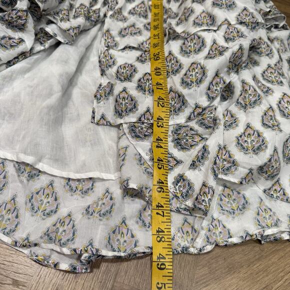 Roller Rabbit Printed Wrap Dress Midi Boho Lightweight Blue White Womens Size XS - Picture 8 of 9